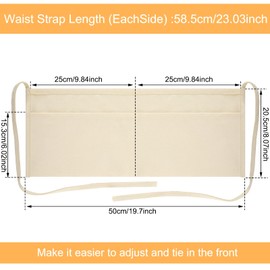 JenPen 4 Pcs Nail Apron Canvas Waist Apron Bulk for Carpenters with 2-pocket Work Unisex Cloth Tool Belt Washable Utility for Men Women Adults Woodworkers, Artists, and Other Crafts People