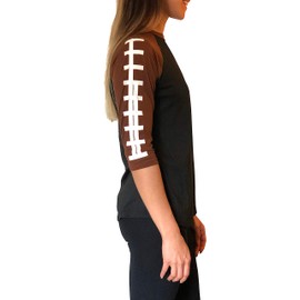 ILTEX Football Raglan 3/4 Sleeve Baseball Style Kids & Adult Unisex (Adult Medium, Black/Brown)