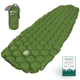 ECOTEK Outdoors Hybern8 Ultralight Inflatable Sleeping Pad with Contoured FlexCell Honeycomb Design - Easy to Inflate, Comfortable, Lightweight, Durable, and Hammock Approved [Evergreen]