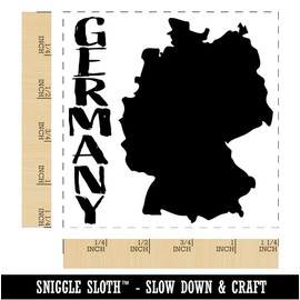 Germany Country Solid with Text Square Rubber Stamp for Stamping Crafting - 1.25in Small