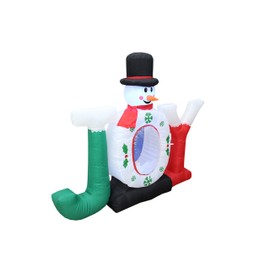 BZB Goods 4 Foot Christmas Inflatable Joy Snowman Snow Globe Yard Decoration LED Lights Decor Outdoor Indoor Holiday Decorations, Blow up Lighted Yard Decor, Lawn Inflatables Home Family Outside