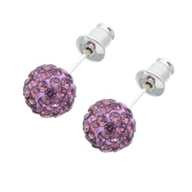 HUGE TOMATO 8MM Crystal Ball Stud Earrings Zircon Ball Stud Earrings with S925 Silver Pin