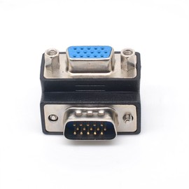 Oiyagai DB15 Right Angle Female VGA to Male VGA Cable Adapter 90 Degree Connector