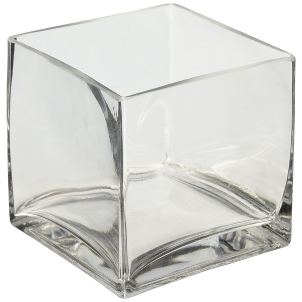 1 X 5 Clear Glass Square Vase 5x5x5