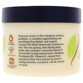 I Love Mantequilla corporal perfumada con leche de vainilla, manteca corporal hidratante para piel seca, vitamina E y aloe vera, manteca de karité y a