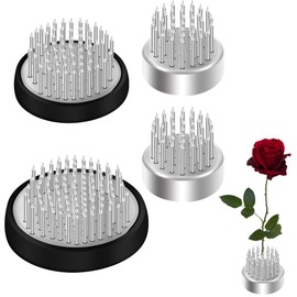 4pcs Flower Frogs for Flower Arrangements Supplies, COITEK Round Flower Stem Holder with Needle, Pin Frogs for Flower Arrangement Vase, Fixation and Decoration(3 Sizes)