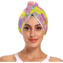 Toalla de cabello de secado rápido con botones para todos los pelos, para toalla húmeda de microfibra para cabello, paquete de 2 unidades