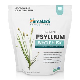 Himalaya Himalaya Organic Psyllium Whole Husk, Natural Daily Fiber Supplement, Regularity, Appetite Management, USDA Certified Organic, Non-GMO, 56-Tablespoon Supply, Unflavored, 12 Oz