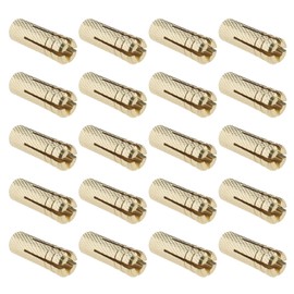 SG Store 20PCS M6 Drop in Anchors Brass Wall Anchor Expansion Bolt Sleeve Brass Plug Fastener Hardware for Anchoring into Concrete Solid Bricks