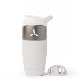 Promixx Pursuit Edelstahl Shaker - 760ml Leichter Metall Proteinmixer mit Snap-Fit für Glatte Shakes - Auslaufsicher Geruchsfrei für Fitness - Weiß
