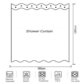 goodbath Garden Shower Curtain, Leaves Flowers Floral Anti Mould Waterproof Bath Curtains for Bathroom Bathtub, 180 x 180 cm