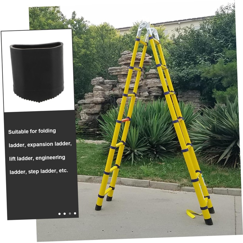 LALAFINA 4pcs Non Slip Ladder Feet Covers Durable Rubber Replacement