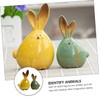 Zerodeko 2pcs Ceramic Ear Figurines for Home Office Decoration Cute