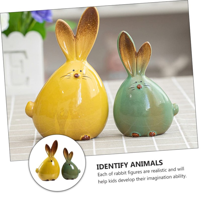 Zerodeko 2pcs Ceramic Ear Figurines for Home Office Decoration Cute