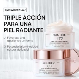 SKINTIFIC 377 Gel Hidratante para Manchas Oscuras con Glutatión, Ácido Tranexámico, 5X Ceramida, 50g, Textura Ligera, Aclara Hiperpigmentación