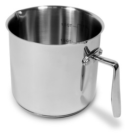 Stainless Steel Milk Pan Suitable for Induction Cookers Steel Handle Made in Italy Diameter 14 cm