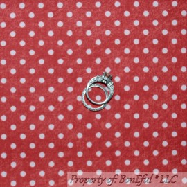 Red Rooster BonEful Fabric FQ Cotton Quilt VTG Pink Coral Red Cream Rose Flower Polka Dot US