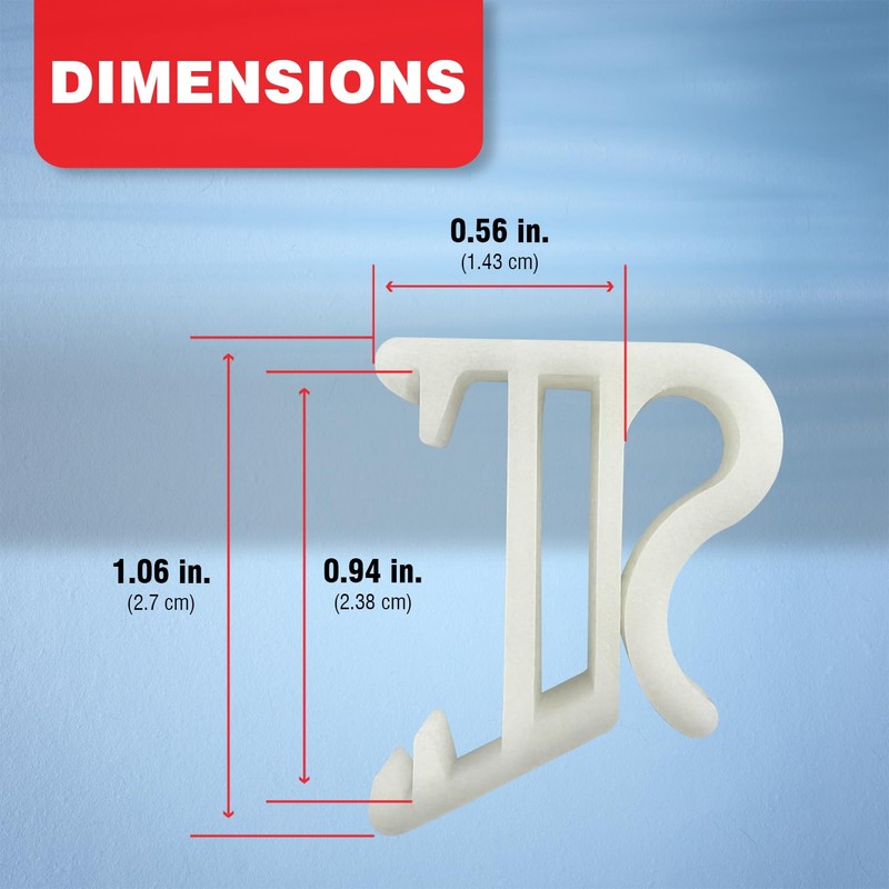 Amazing Drapery Hardware 1" Hidden Valance Clips with 9/16" Projection