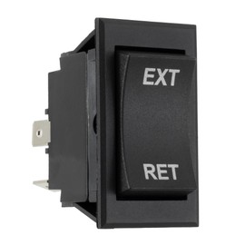 RecPro RV DPDT Reverse Pole Momentary Switch | 30A 12V | On/Off/On Labeled Ext. Ret. | for Motorized Jacks, Awnings (Switch Only)
