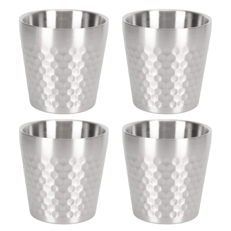 4pcs 304 Stainless Steel Cup Double Layer Insulated Thickened Cup