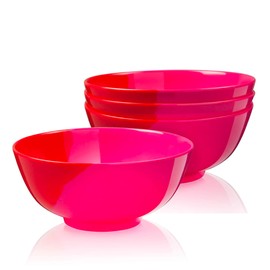 Melamine Serving bowls | Extra Durable Melamine Pasta, Salad Bowl | Shatter-Proof and Chip-Resistant | Dishwasher Safe, BPA Free | Lightweight Dinnerware Set of 4 | Perfect for Parties, Picnics, BBQ