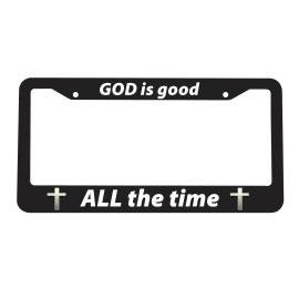 Car Plate Frames God Is Good All The Time Jesus Christian Cross Bible Christ License Plate Frame