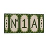 Hand-Painted Jacho Green Number Tiles Option of Metal Filigree Frames