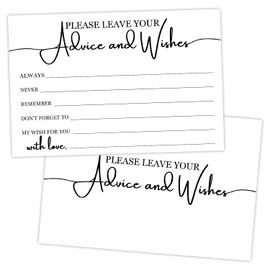 Minimalism Advice and Wishes Cards for Weddings Bridal Showers Baby Showers Graduation Thanksgiving Black and White Hand Drawn Style Advice Cards Heavyweight Printed Guestbook 25 Pcs - FS615
