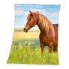 Herding YOUNG COLLECTION Fleece Blanket, Horse Motif, 130 x 160