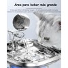 JIJO Bebedero para Gato, 304 Acero Inoxidable Fuente para Gato,