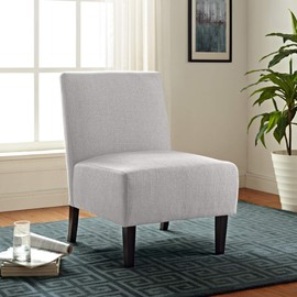 Serta Palisades Collection Slipper Accent Chair, Modern Armless Design, Ideal for Smaller Spaces, Cushioned Seat and Back, Light Gray