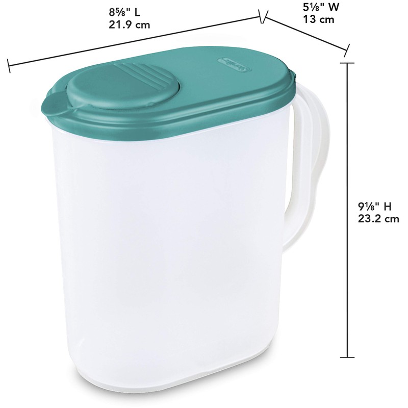 Sterilite 1 Gallon Pitcher, Spout and Handle for Easy Pouring