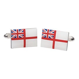 Royal Navy White Ensign Flag Shirt Cufflinks in Onyx Art Cufflinks Box