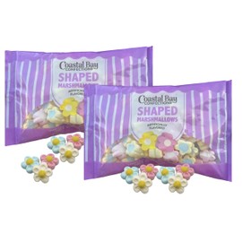 Vanilla Flavored Flower Marshmallows, Easter Spring Candy, 5.1 oz, 2 Bags, | Easter Egg Hunt, Party Favors, Easter Basket Stuffers Gift Candy.