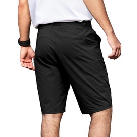 Mens Cargo Hiking Shorts Water Resistant Quick Dry Lightweight Breathable Tactical Shorts with Zipper Pockets & Nylon Belt Black 34W10L