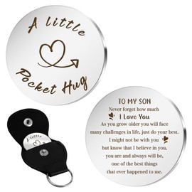 Gifts for Son from Dad Mom Drive Safe Keychain from Mom To Son Gifts for Adult Son gift Ideas Christmas Giftfor Grandson Birthday Gift forSon Adult Mens Giftfor Men Pocket Hug Token