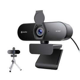 N newline Webcam 4K con trípode de Metal y 2 micrófonos, Camara Webcam HD para PC, autoenfoque PDAF, 1080p@60fps, USB, Compatible con Windows y MacOS