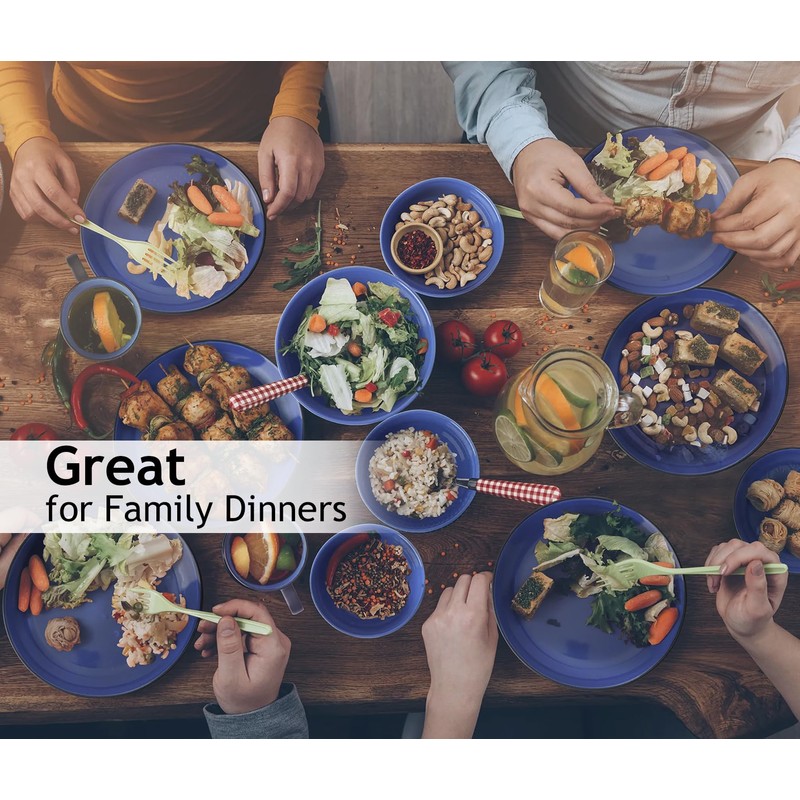 MIAMIO – 6 x Plate/Dinner Plate Set Stoneware Ceramic Tableware