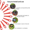 Powmag 100 Pieces Grass Trimmer Blade Plastic Replacement Blades, Grass
