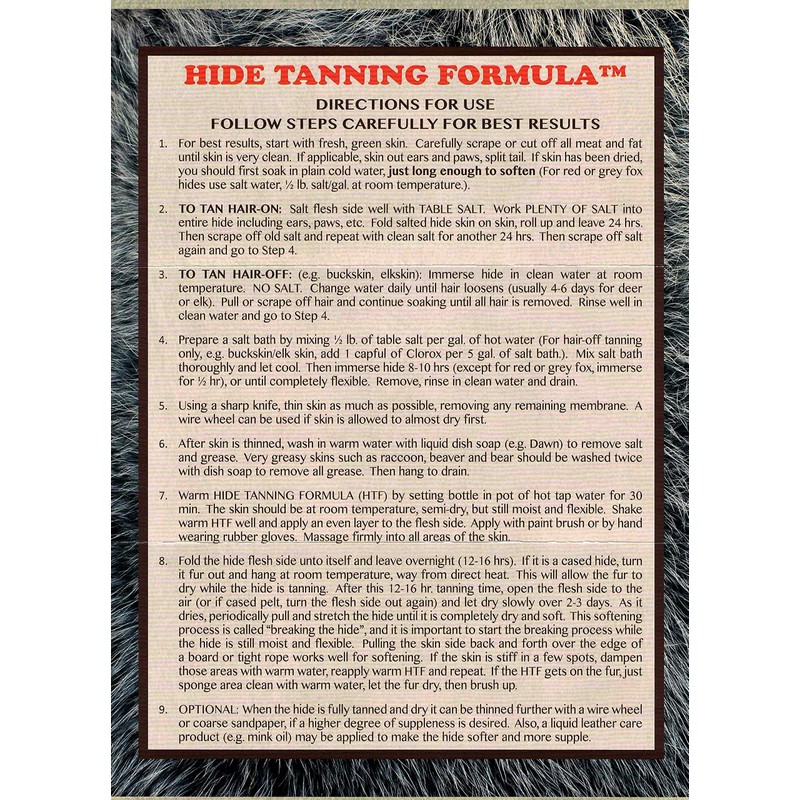 Deer Hunter's & Trapper's Hide & Fur Tanning Formula Multi