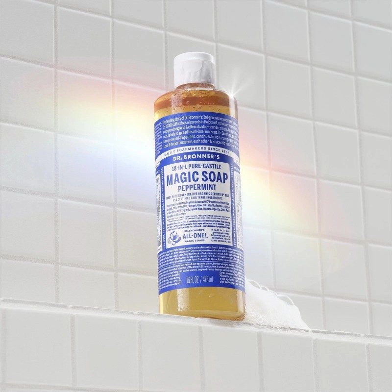 Dr. Bronner's Magic Soap Peppermint- Pure-Castile Liquid Soap