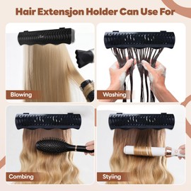 Hair Extension Holder Rack, Braiding Hair Rack, Hold Extra Wide Wefts Including Hand Tied and Beaded Wefts, Full Bundles and Ponytails While You Wash, Color, Style & Store, With Holes