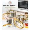 Michelangelo Triply Stainless Steel Saucepan Set, Luxury Hammered Stainless Steel