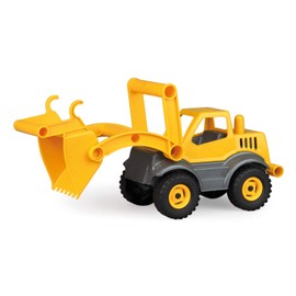 Lena 04212 EcoActives Shovel Wood Content, Construction Approx. 33 cm, Bucket, Front end Loader for Children from 2 Years, Toy Vehicle Yellow