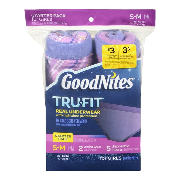 Goodnites Durable Underwear Starter Kit Small/Medium Girl, 7-Count