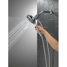 Delta Faucet 6-Spray SureDock Magnetic Shower Head with Handheld Spray, Chrome Shower Head with Hose, Showerheads & Handheld Showers, Handheld Shower Heads, MagnaTite Docking, Chrome 75609