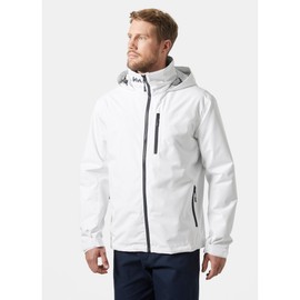 Helly-Hansen Crew Hooded Midlayer 2.0 Waterproof Jackets for Men with Insulated Windproof Sailing Fabric and Packable Hood, 001 White - M