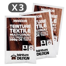 Set of 3 Textile Colours - Brown - Universal Textile Paint for Clothing and Natural Fabrics