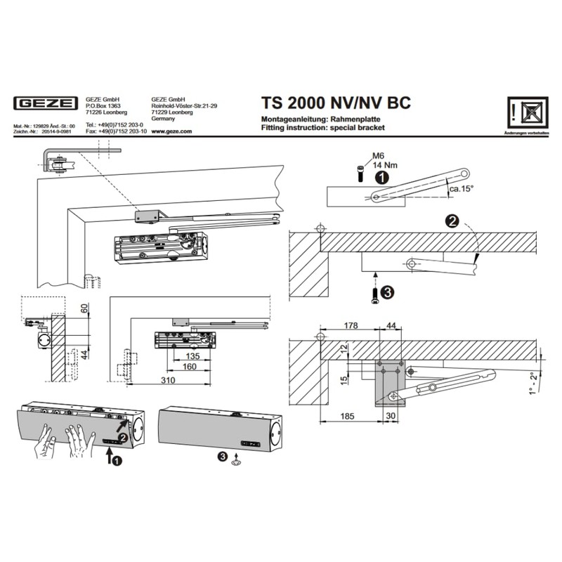 Geze TS 4000 EN 2-6 Door Closer in White without