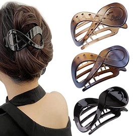 Kavya 3 Pieces Hair Clips Women's Tortoiseshell Hair Clip Large Non-Slip Hair Clips French Hair Clip Elegant Hair Accessories Girls